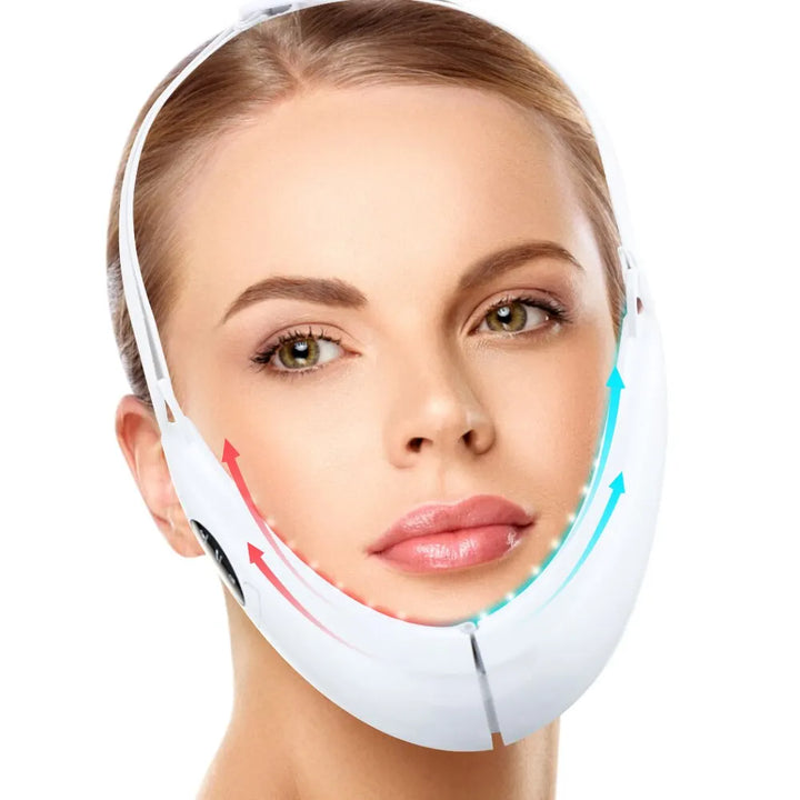 Face Lifter V-Line Up Face Lifting Belt Face Slimming Vibration Massager LED Display Facial Beauty Instrument 5 Modes